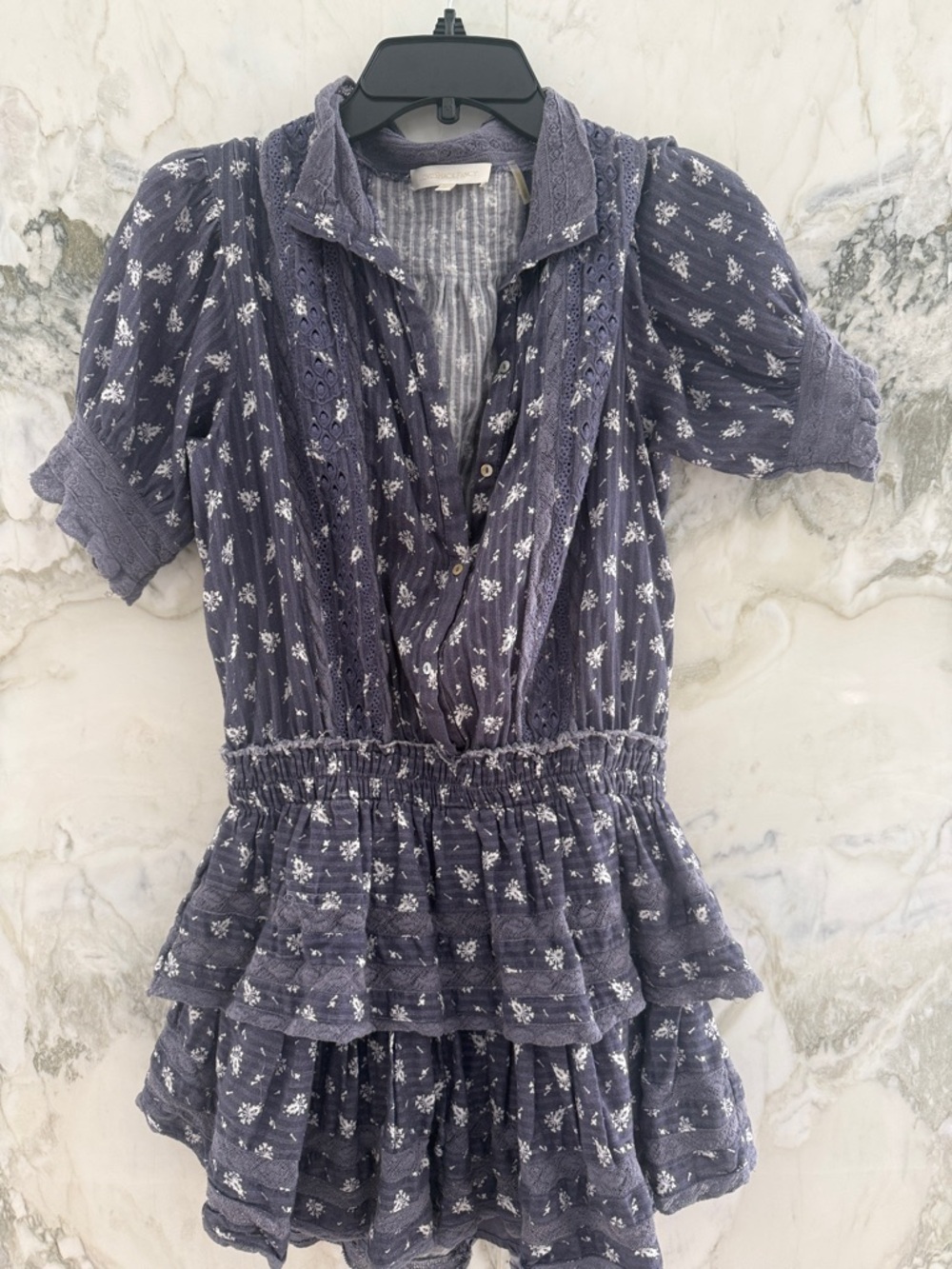 LoveShackFancy Lavender Floral mini dress